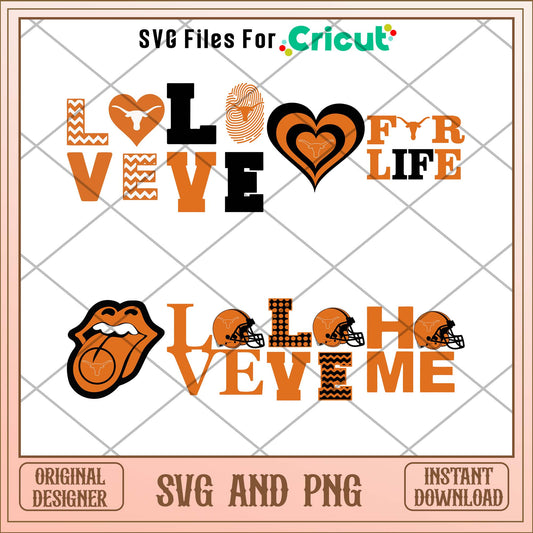 Texas longhorn love svg, Texas longhorn svg bundle, NCAA svg