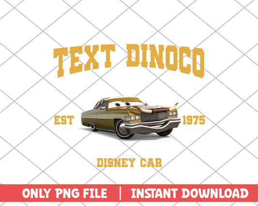 Text Dinoco character disney car png 