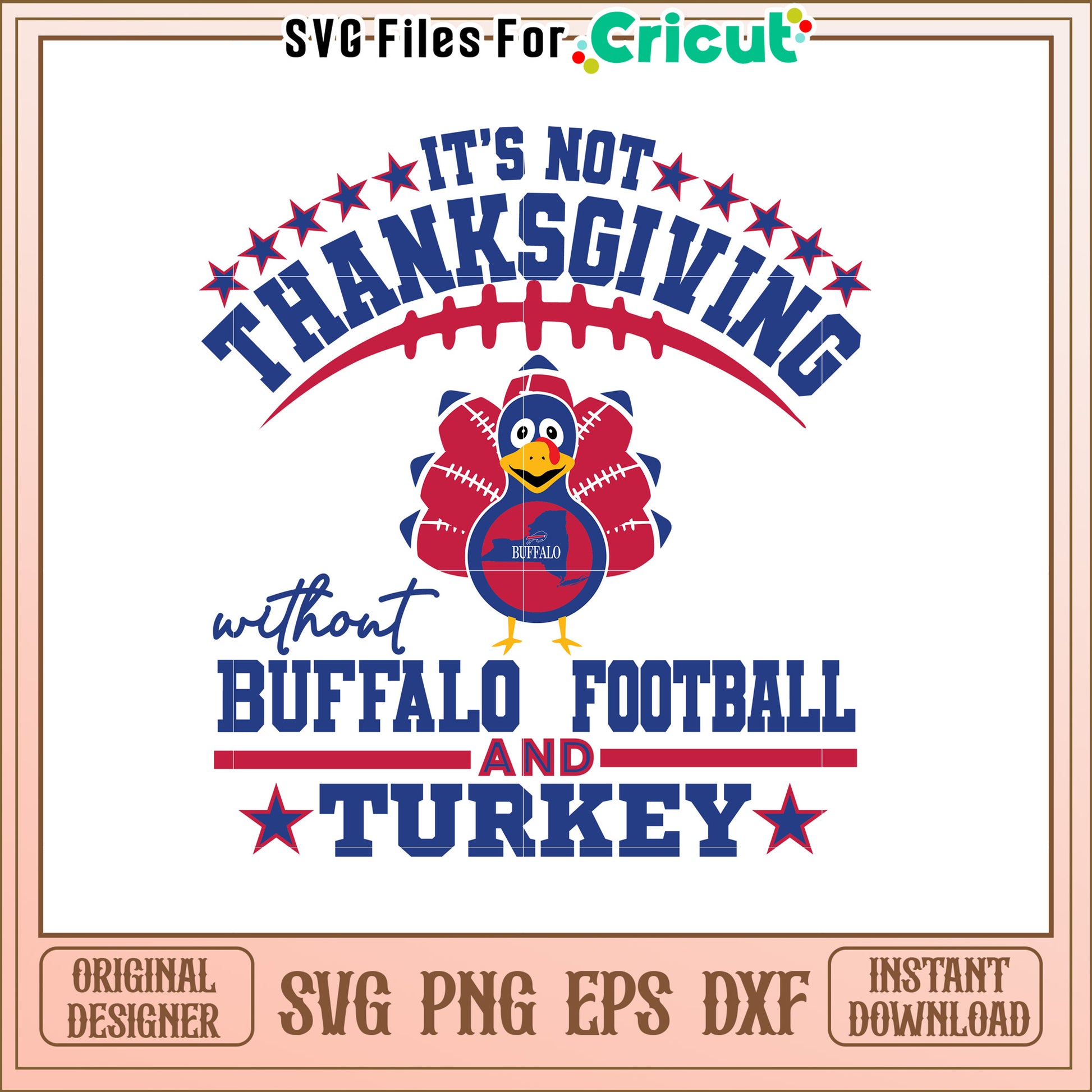 Thanksgiving Design Buffalo Football and Turkey SVG