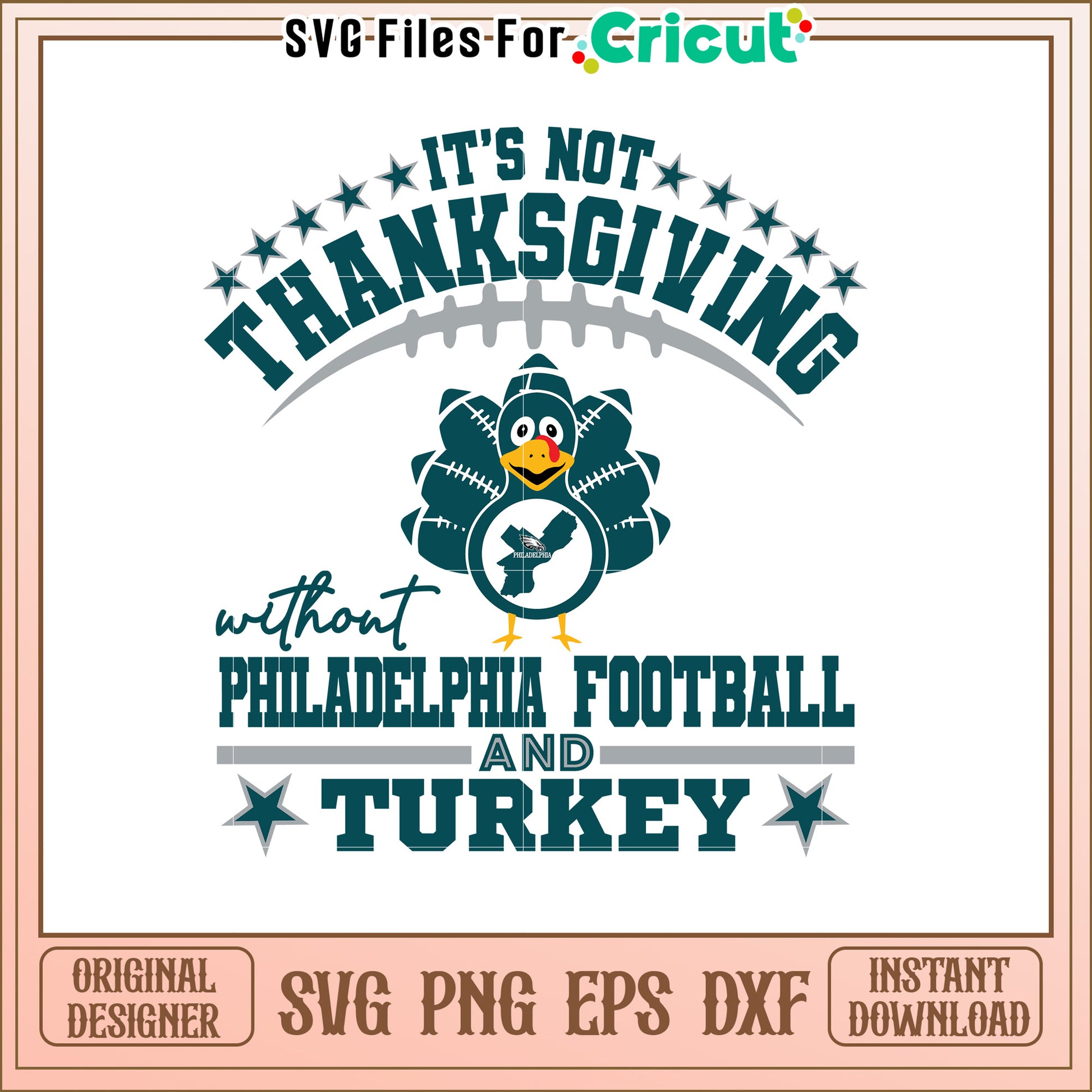 Thanksgiving Design Football Turkey SVG Art File