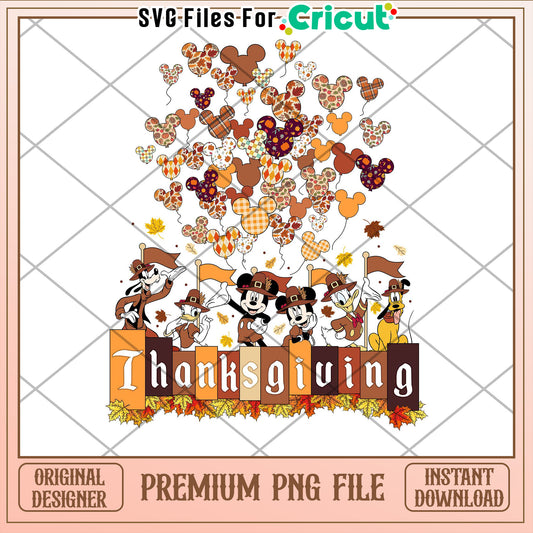 Thanksgiving Mickey PNG Sublimation Design