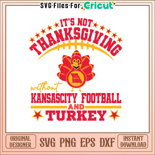 Thanksgiving SVG Design Kansas City Football Turkey