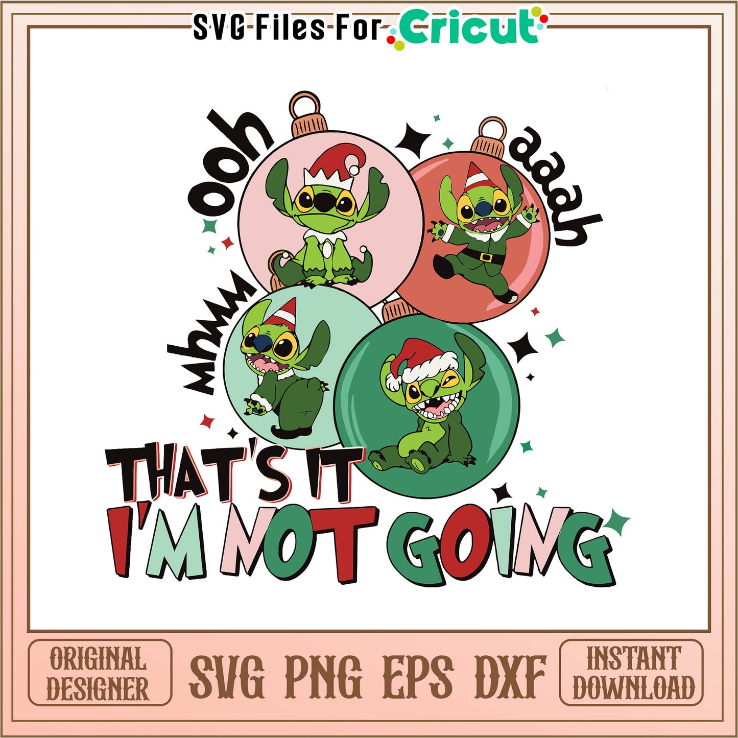 Thats not going grinch stitch christmas svg, grinch baby outfit​​​​ svg