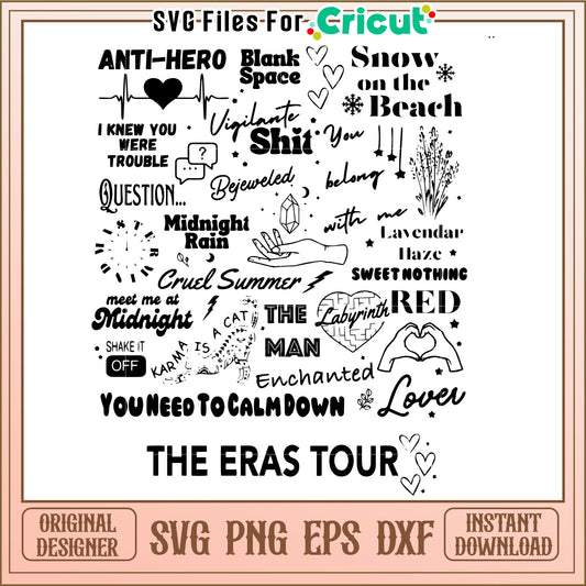 The Eras Tour SVG Song Titles