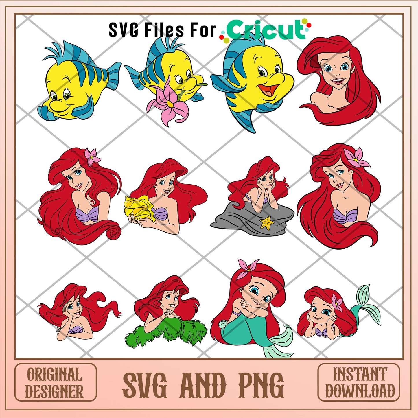 The Little Mermaid movie character SVG Bundle 