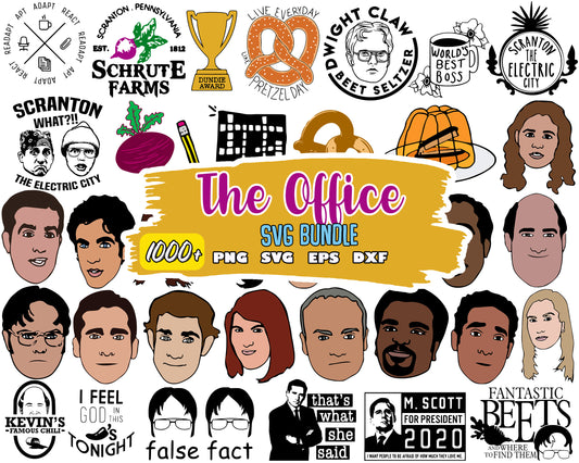 The office characters face bundle svg, the office logo​ svg