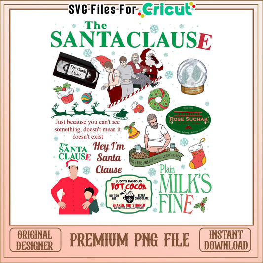 The Santa Clause PNG design, perfect for holiday crafting projects