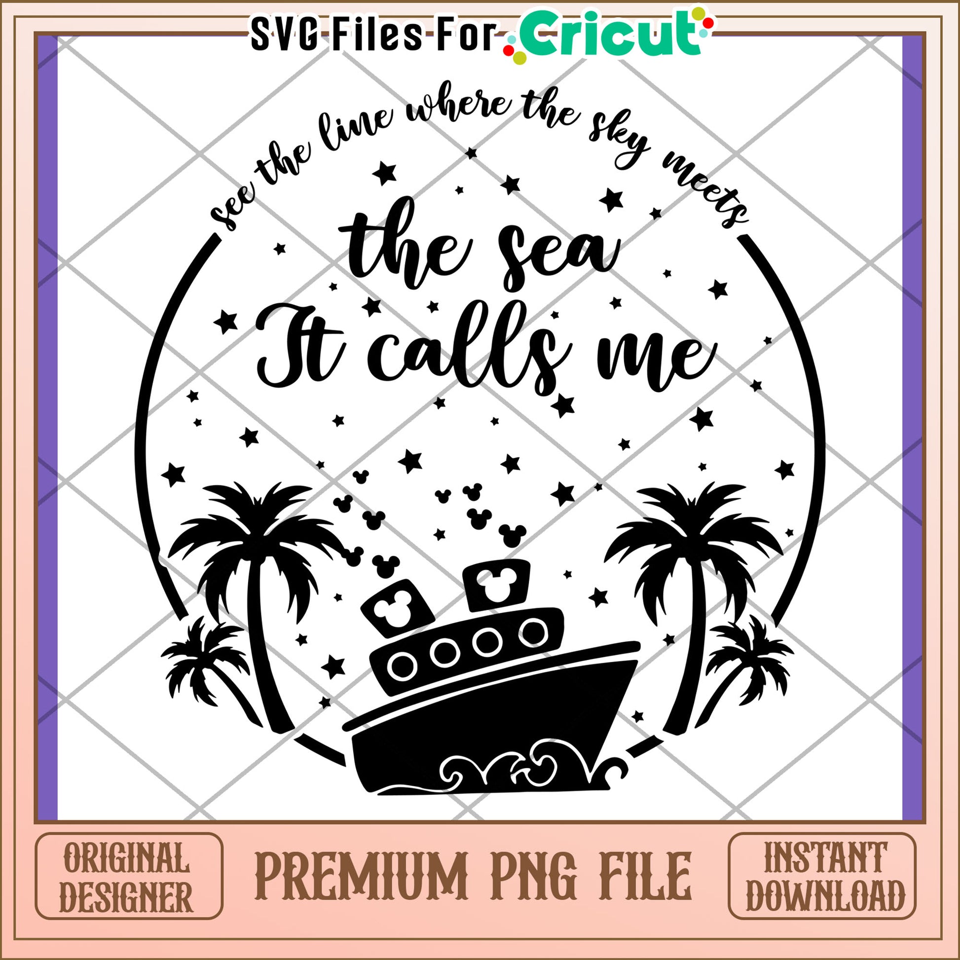 The Sea Calls Me PNG Design