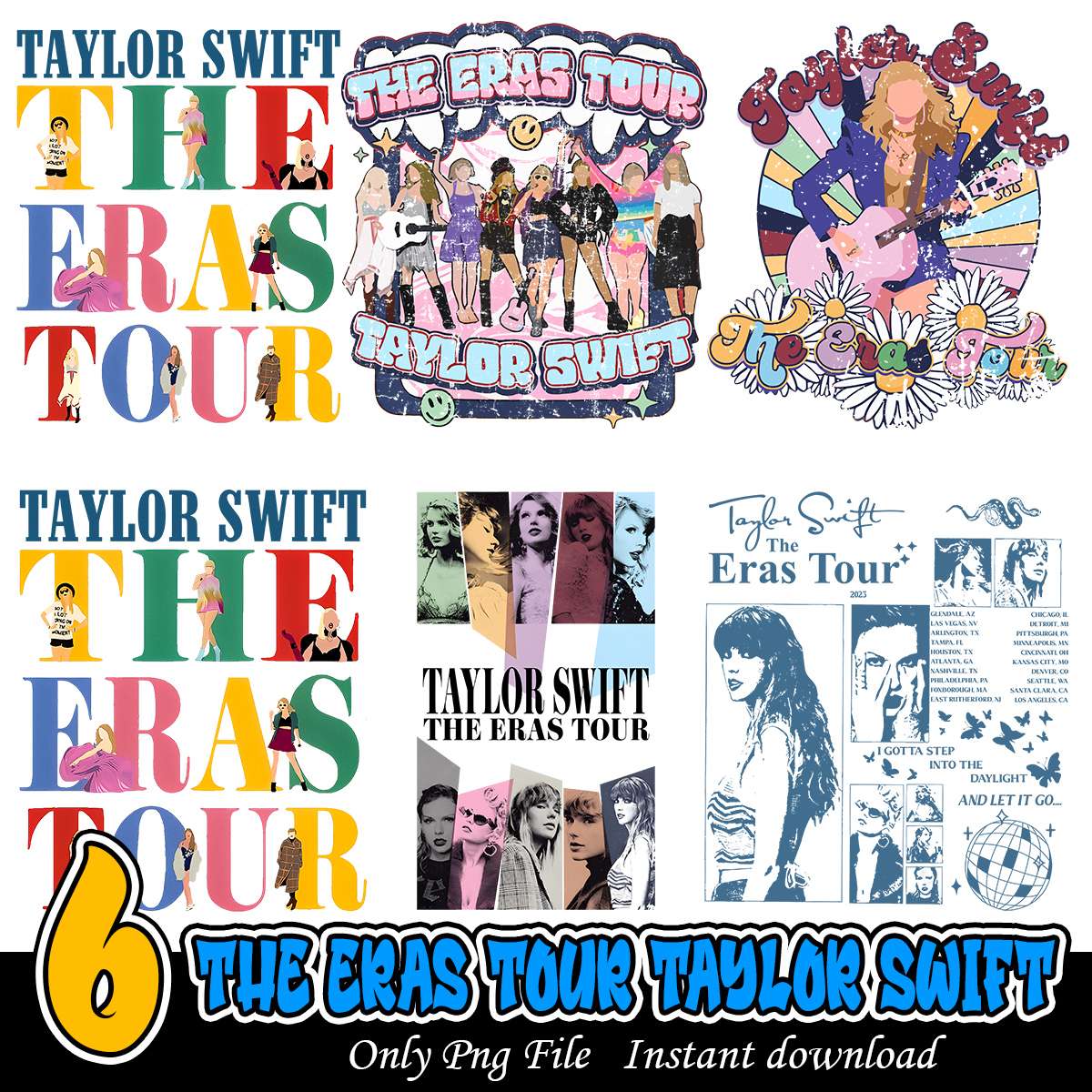 The Eras Tour Taylor Swift Bundle Png, Taylor Swift png bundle