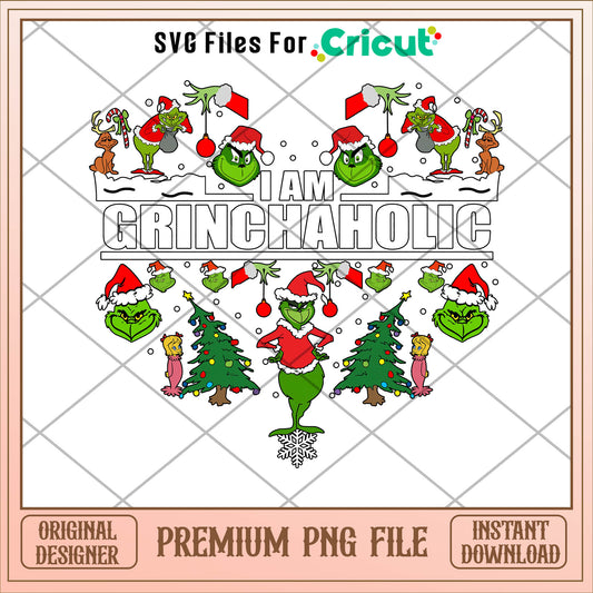 The Grinch I'am grinchaholic png, grinch png, christmas png