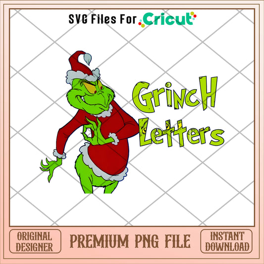 The Grinch letters christmas png, grinch png, christmas png