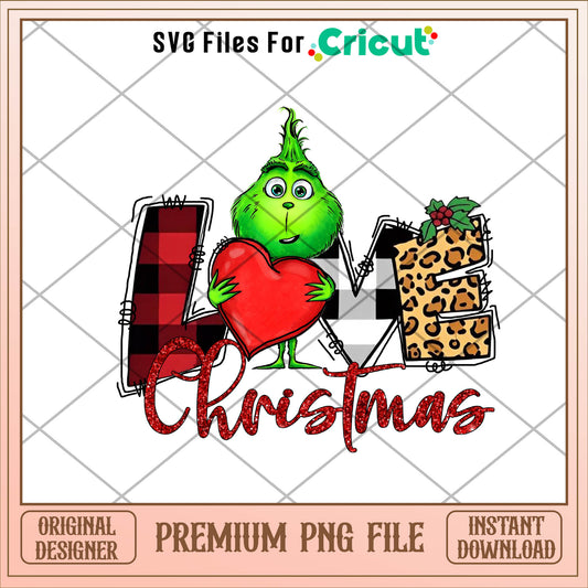 The Grinch love christmas png, grinch png, christmas png