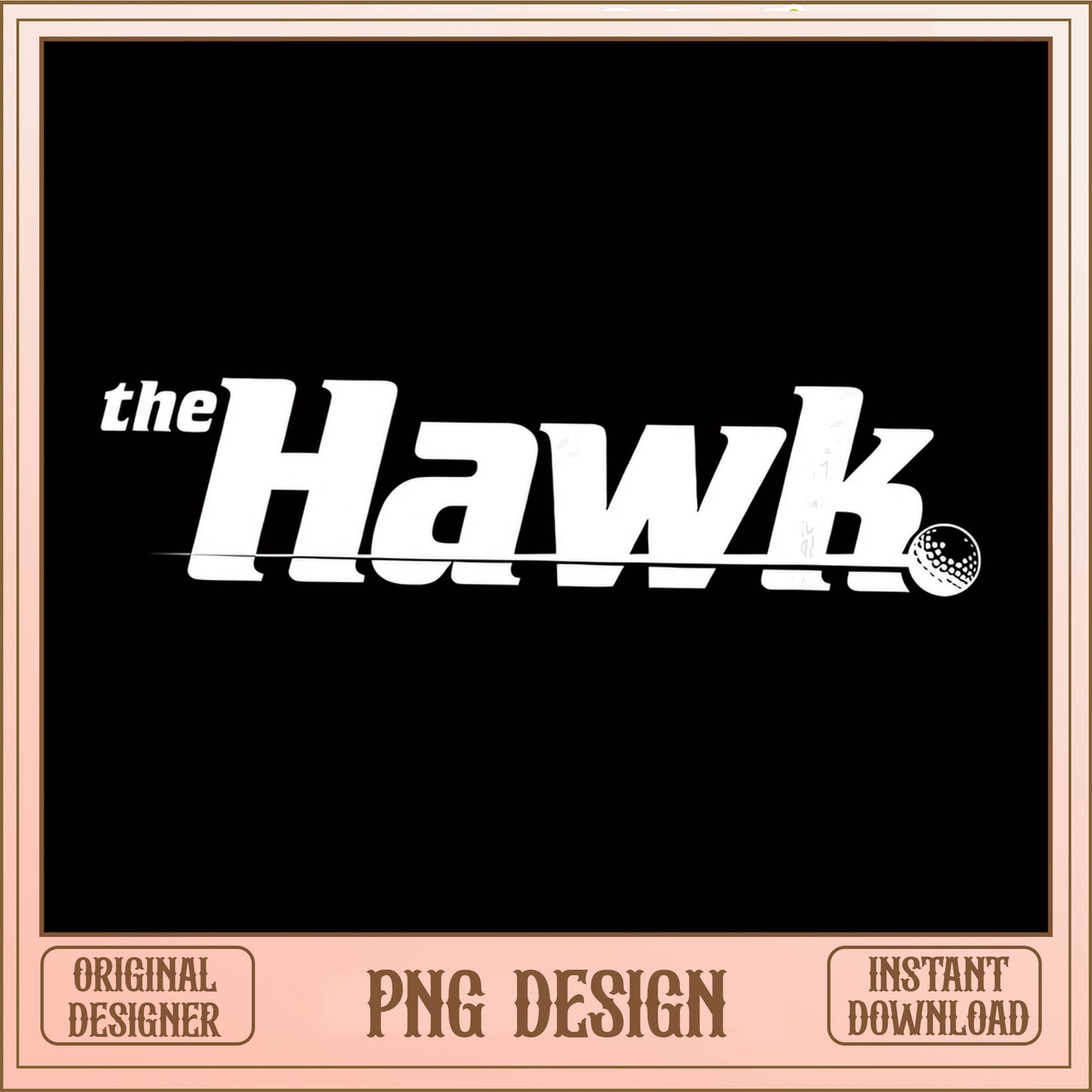 The Hawk Golf PNG, Golfer Shirt Design PNG, Golf Ball PNG
