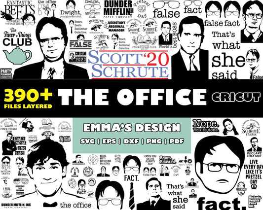 The office black white bundle svg, the office characters​ svg