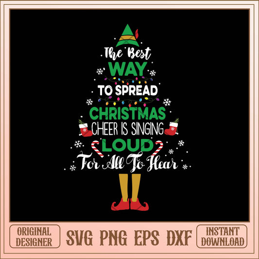 The best way to spread christmas cheer is drinking coffee, Christmas tree quotes svg