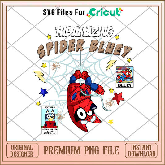 The amazing spider bluey cartoon png
