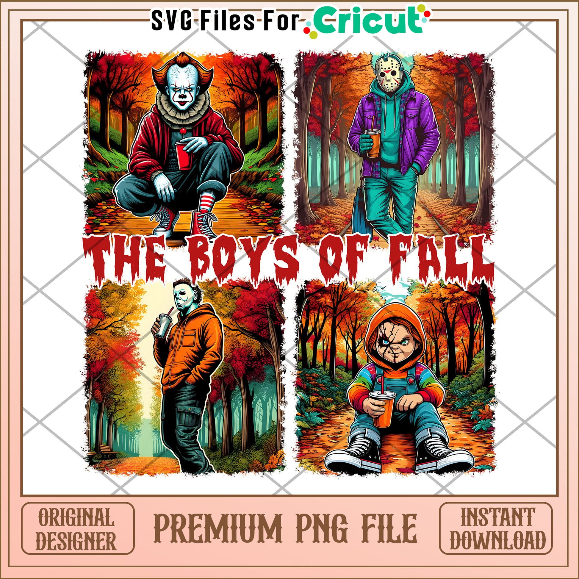 The boys of fall design png, halloween png, times for halloween png