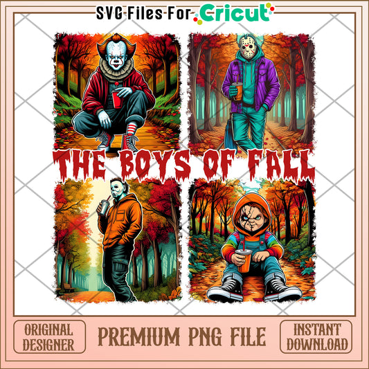 The boys of fall design png, halloween png, times for halloween png