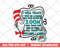 The cat in the hat and fish svg