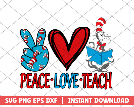 The cat in the hat and heart svg