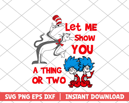 The cat in the hat and thing one thing two svg