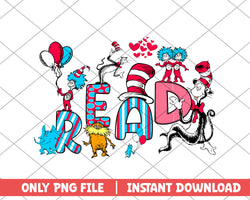 The cat in the hat and things read png