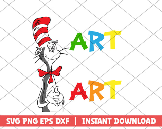 The cat in the hat art svg