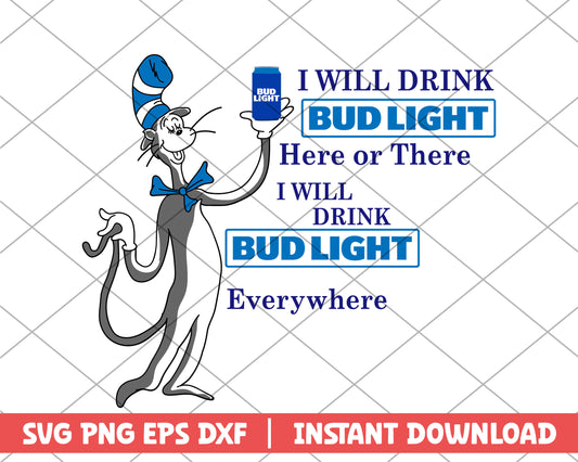 The cat in the hat bud light svg