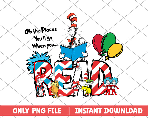 The cat in the hat oh the places you'll go png 