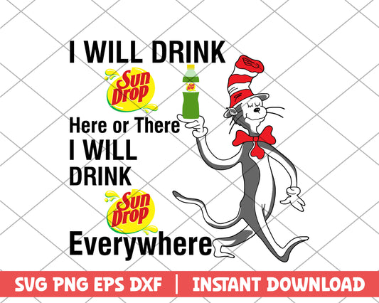 The cat in the hat sun drop svg