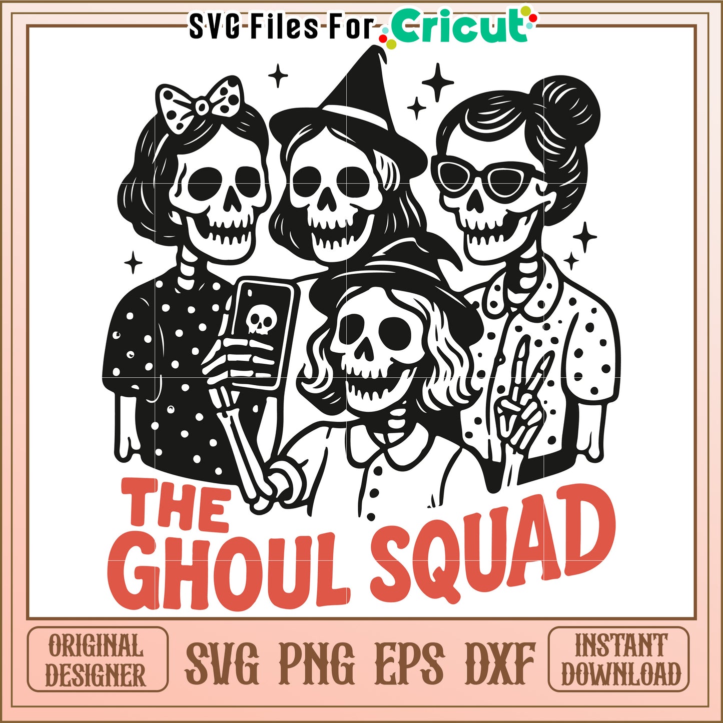 The ghoul squad svg, spooky halloween group svg, cute ghost team svg
