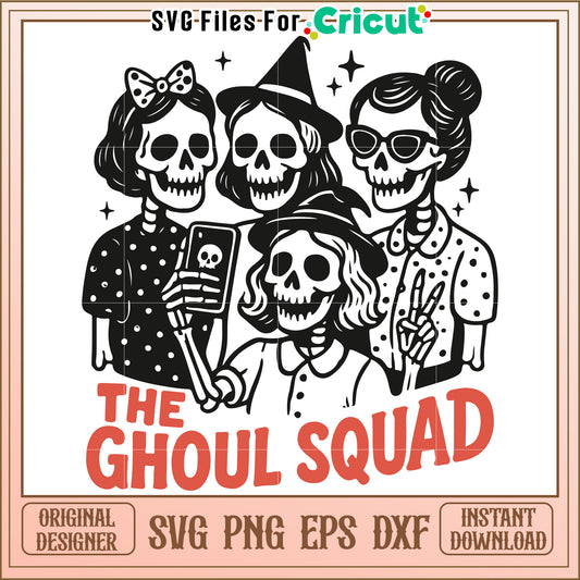 The ghoul squad svg, spooky halloween group svg, cute ghost team svg