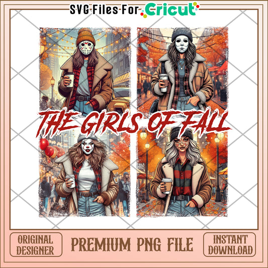 The girls of fall png, happy halloween​ png, times for halloween png