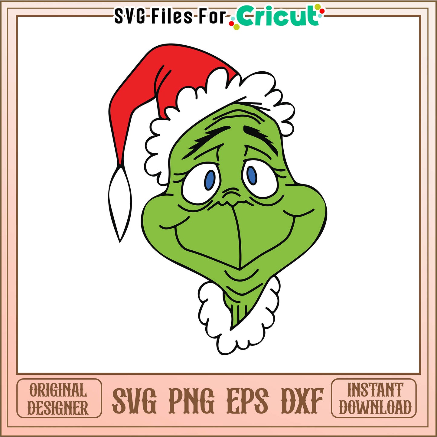 The grinch face funny grinchmas santa hat svg, grinch santa hat​ svg