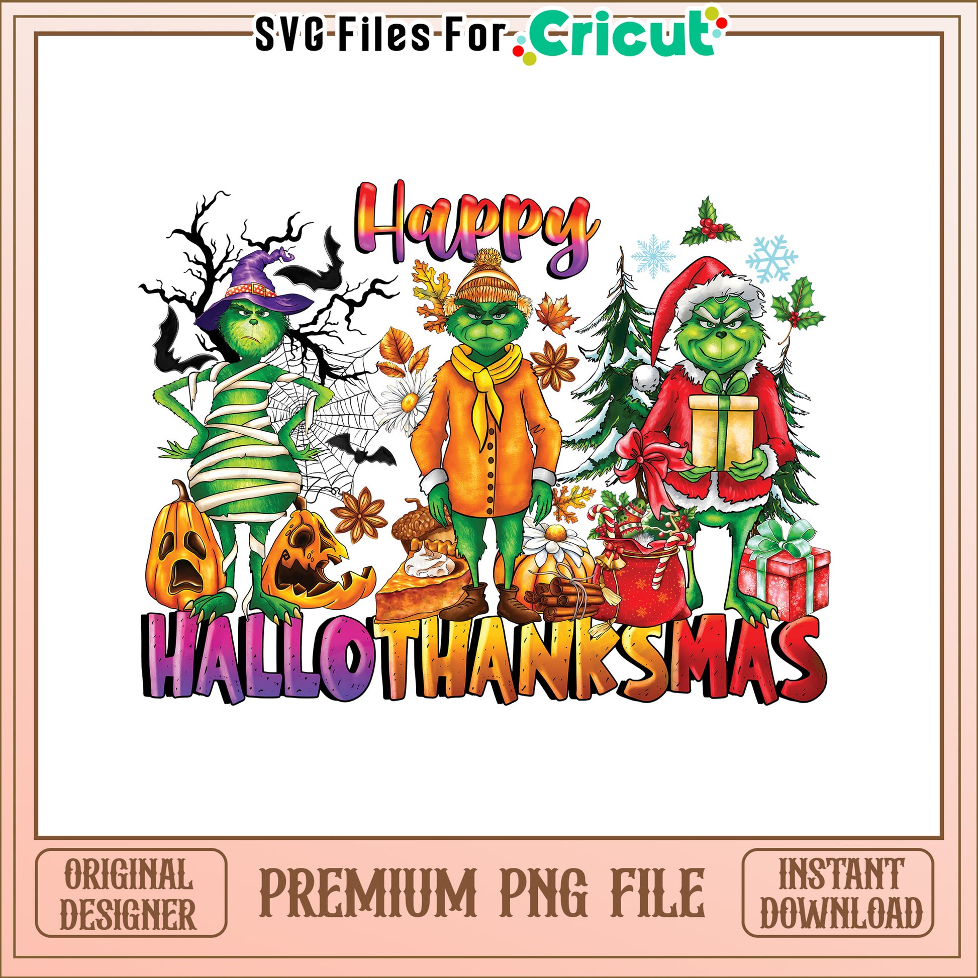 The grinch happy hallothankmas png, the grinch costume​ png