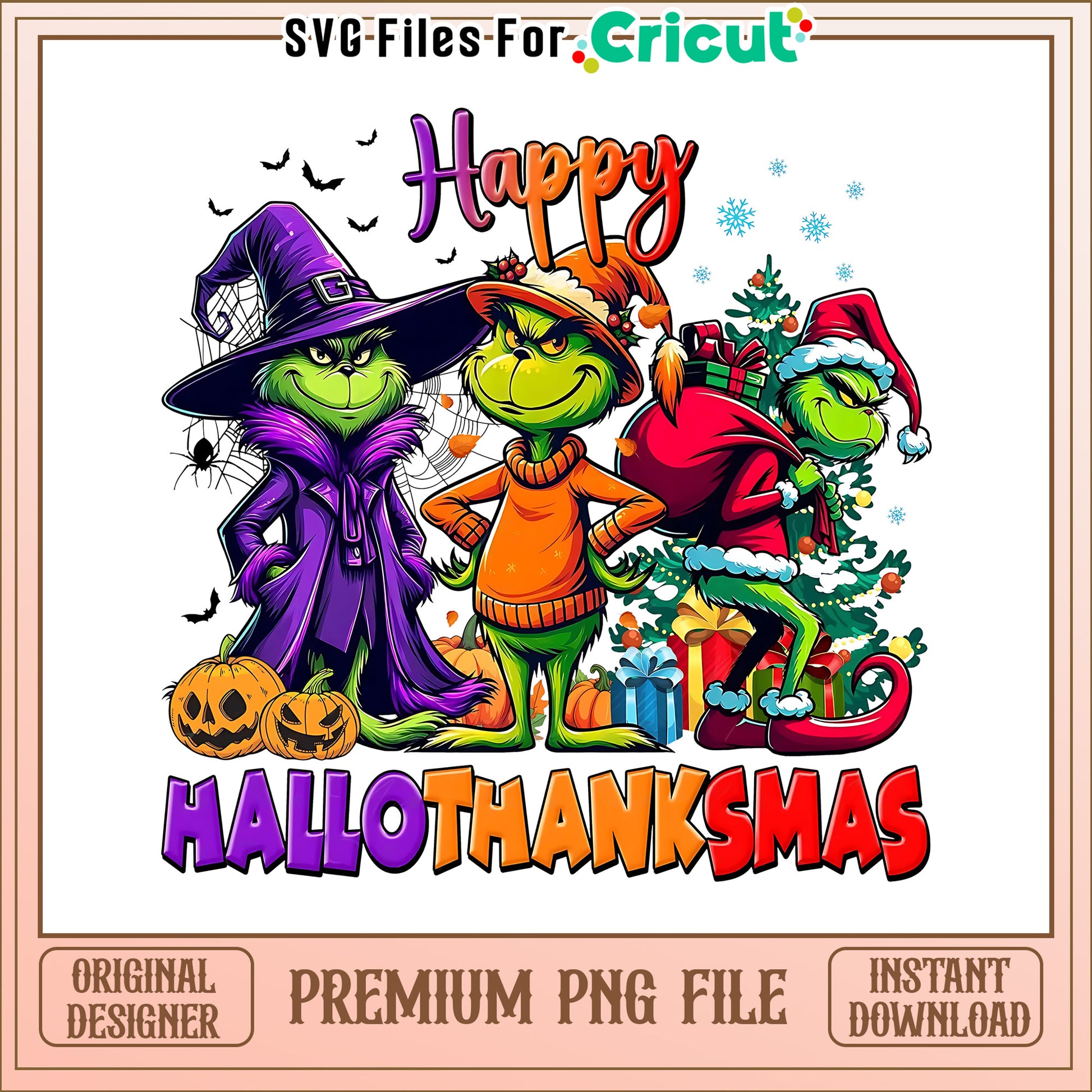 The grinch happy hallow thanks mas png, grinch halloween​ png