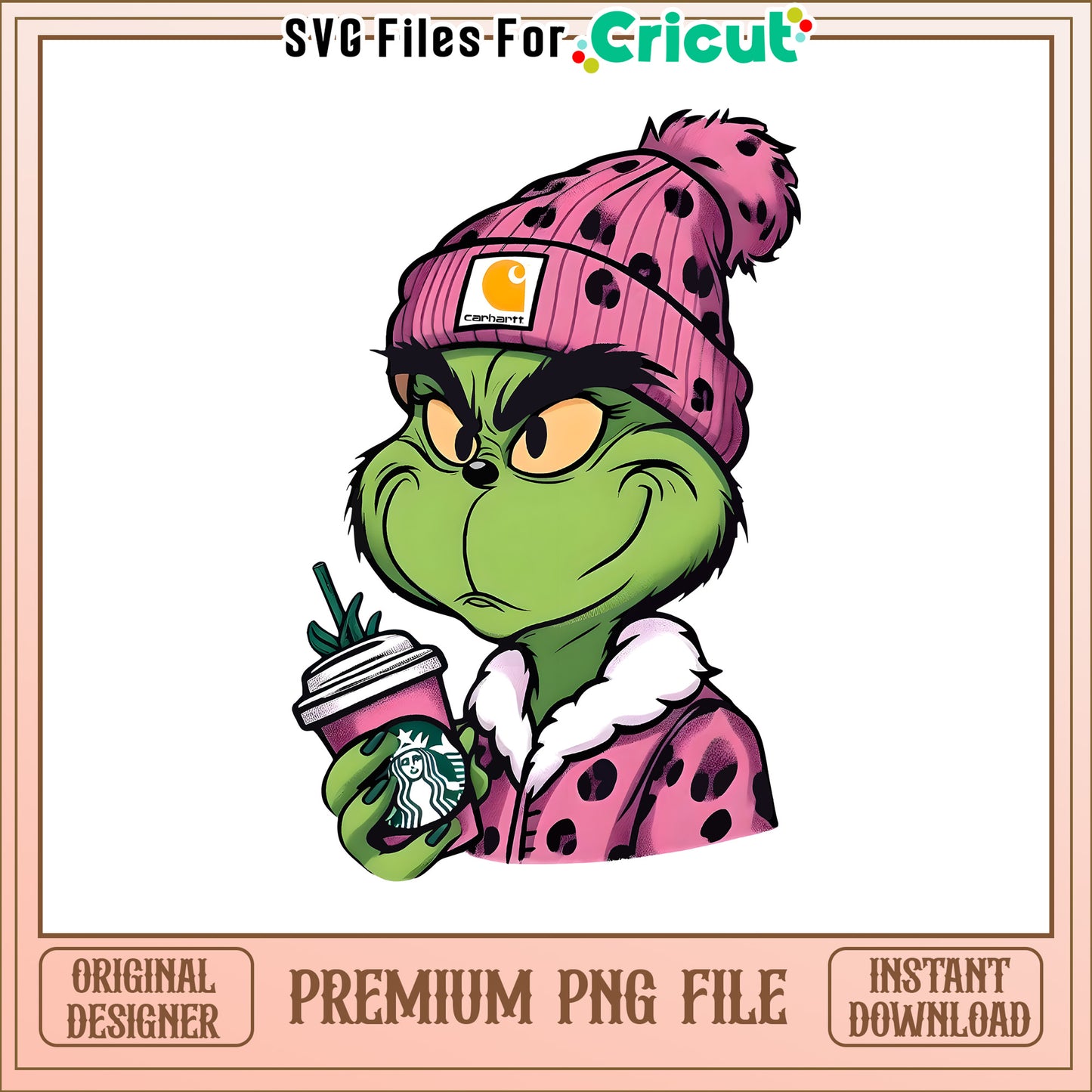 The grinch hat pink png, cartoon christmas grinch​ png