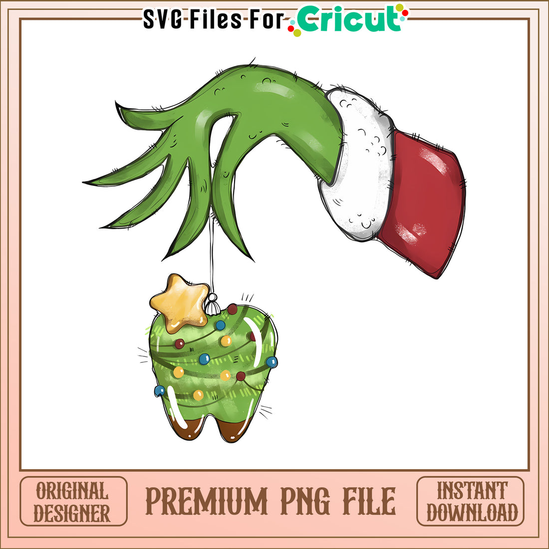 The grinch tooth hand png, grinch hand outline png – svg files for cricut