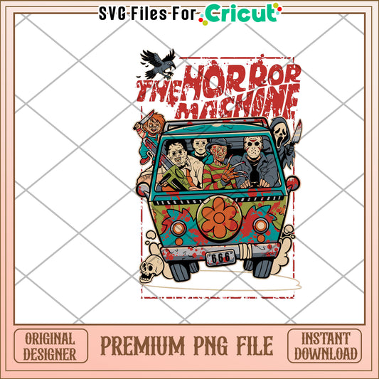 The horror machine png, halloween​ design​ png, halloween costume​ png