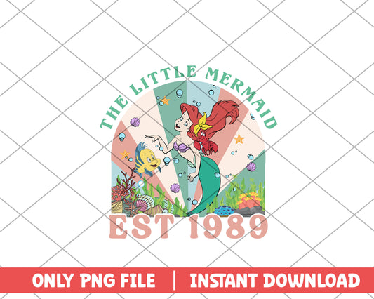 The little mermaid est 1989 disney png