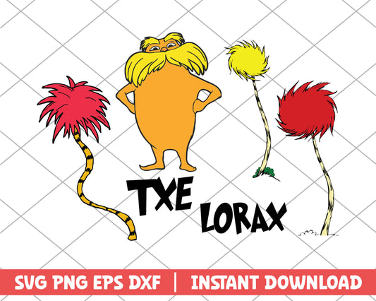 The lorax and three trees dr.seuss svg 