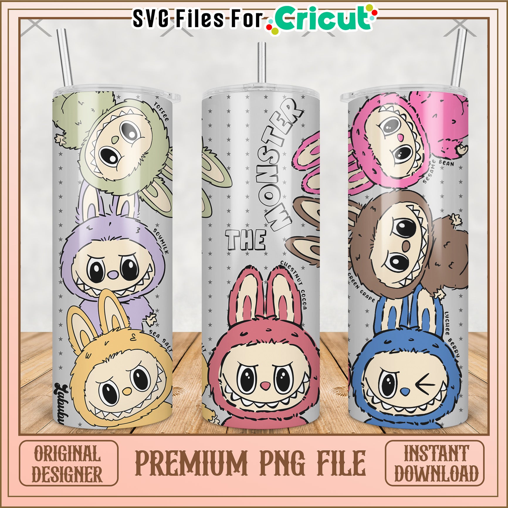 The monster labubu tumbler png, labubu clothes​ png, labubu clothes​​ png