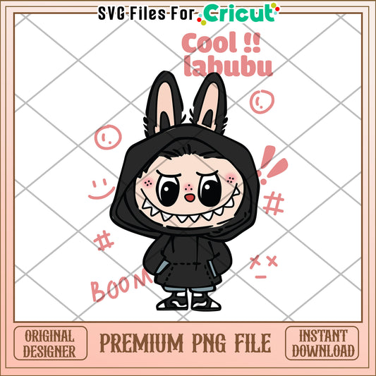 The monsters cool black labubu png, cute labubu png, white labubu png