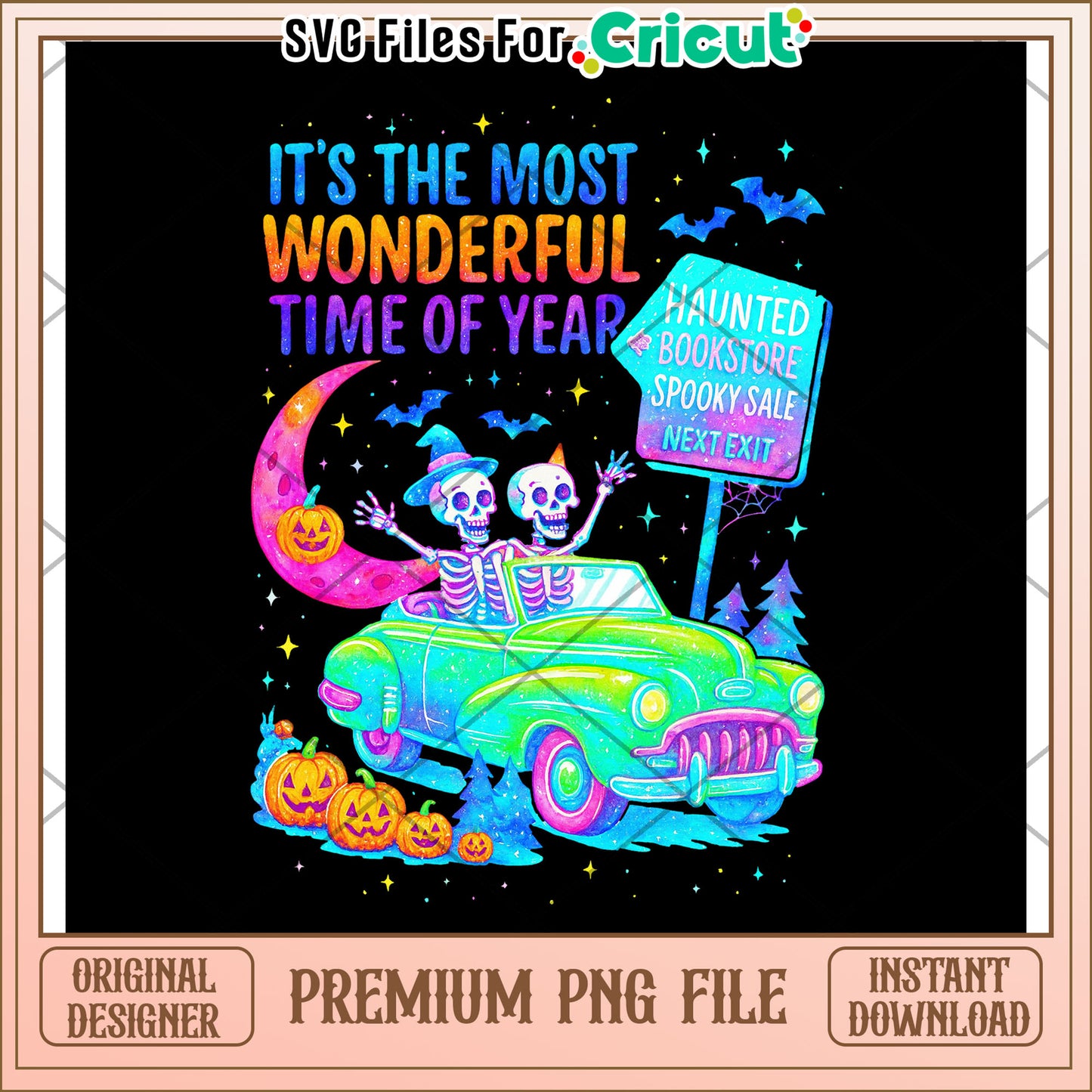 The most wonderful time of the year neon png, spirit halloween​ png, halloween candy png