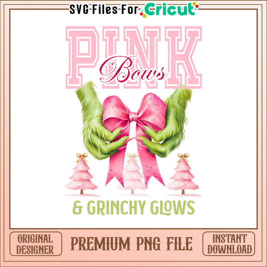 The pink bows grinch glows png, cartoon the grinch drawing​​​ png