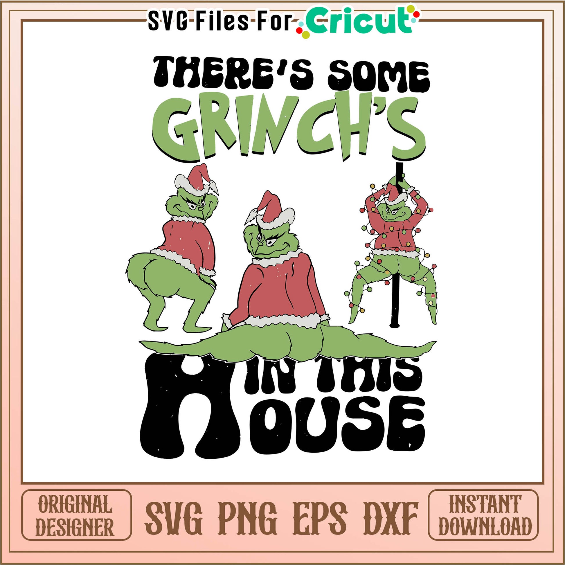 Theres some grinch in this house svg, the grinch jim carrey​​ svg