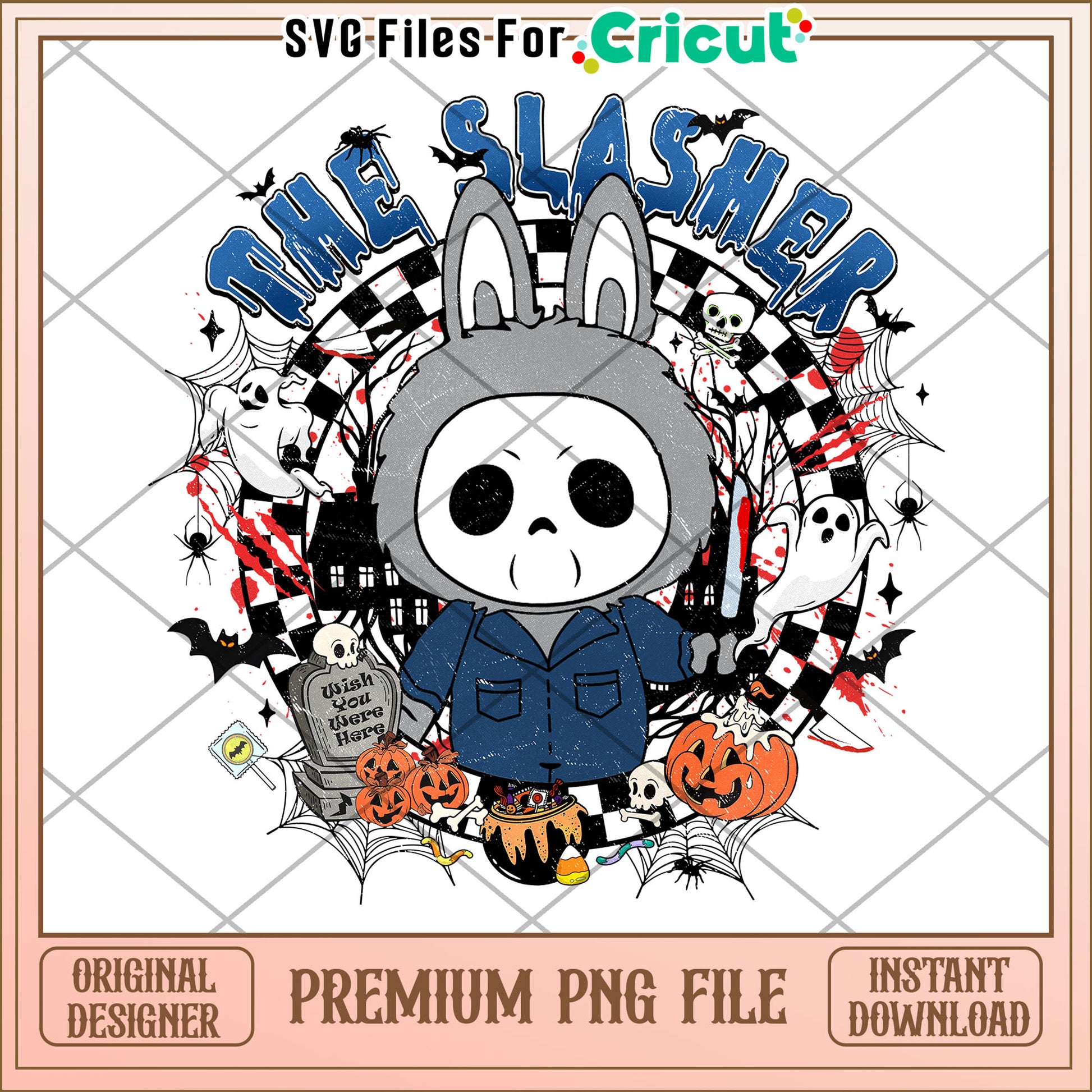 The slasher labubu png, trick or treat png, halloween characters png
