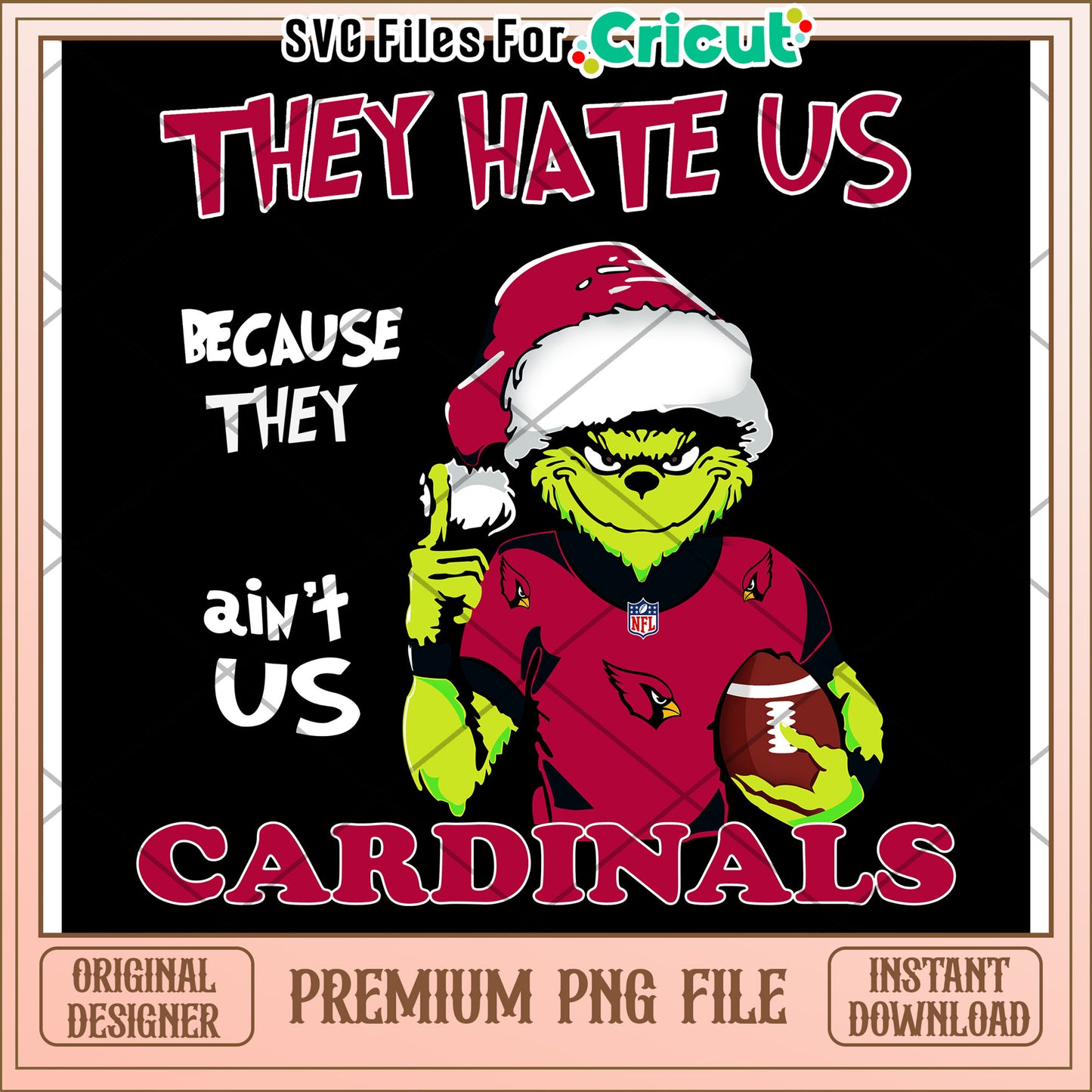 They Hate Us Cardinals PNG Design, Instant Download for Cricut