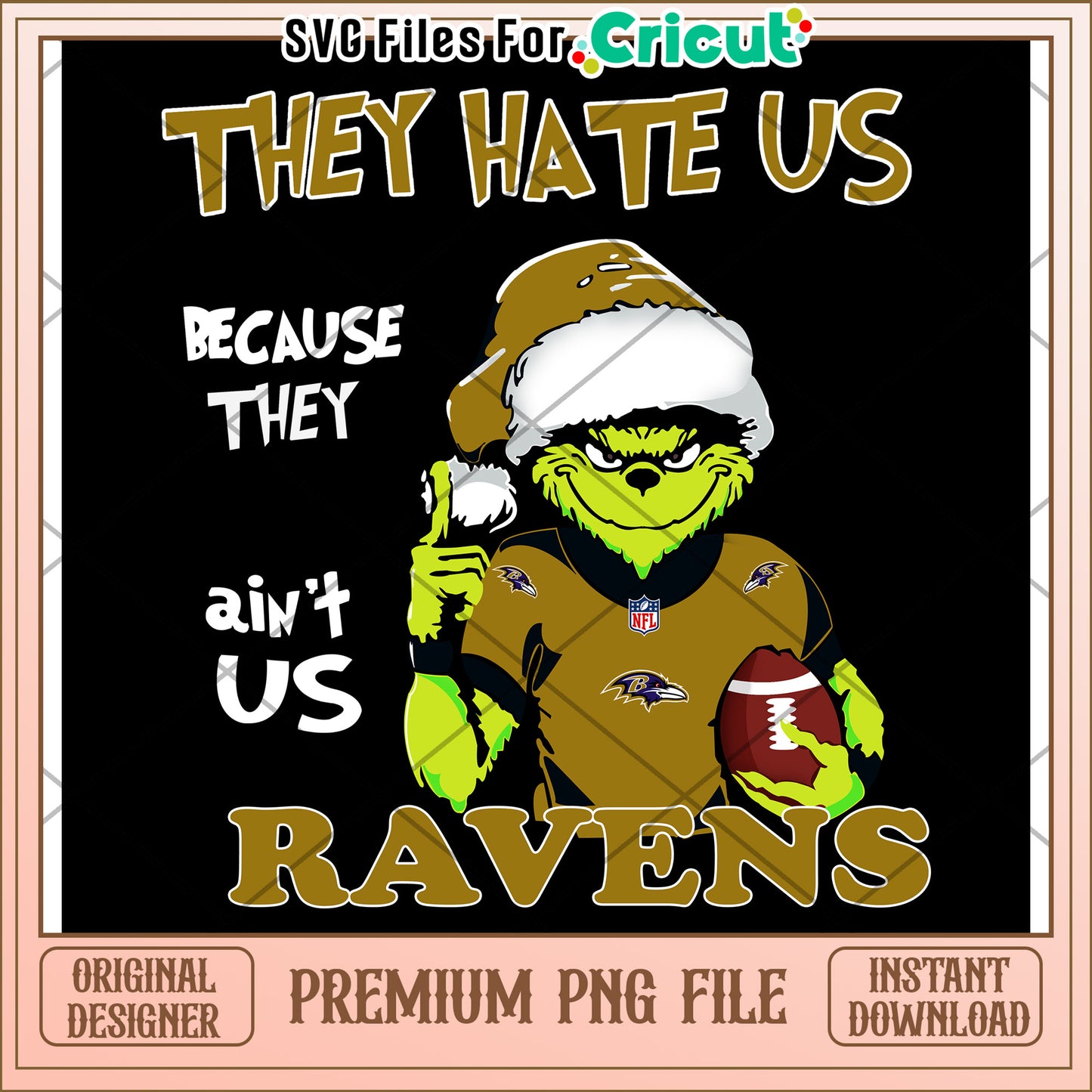 They Hate Us Ravens PNG Design for Cricut, Instant Download File