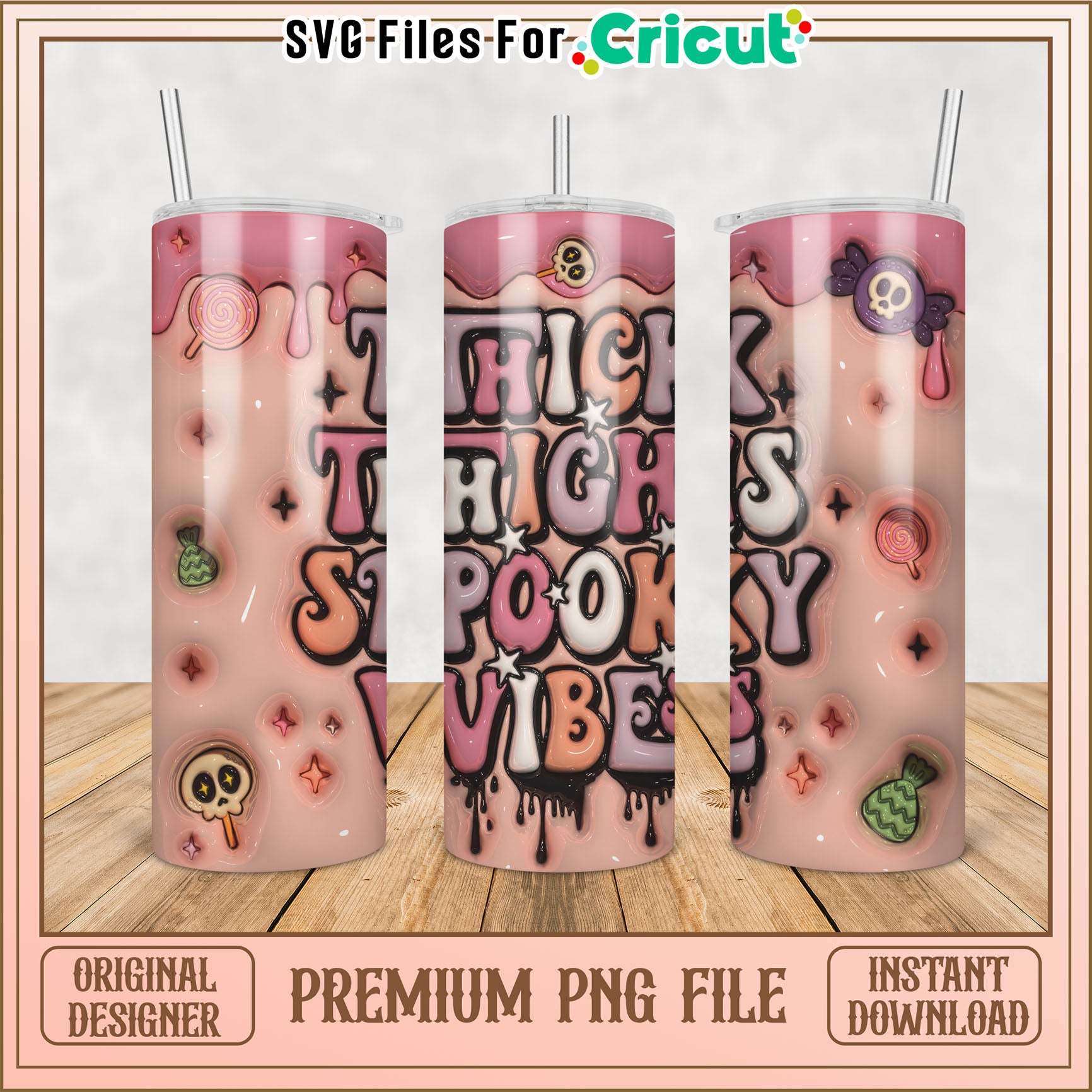 Thick Thighs Spooky Vibes PNG Sublimation